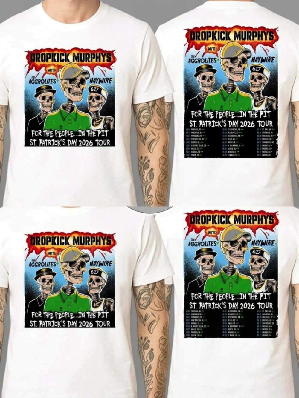 Dropkick Murphys St Patrick's Day 2026 Tour Vintage Punk Rock Band Tee